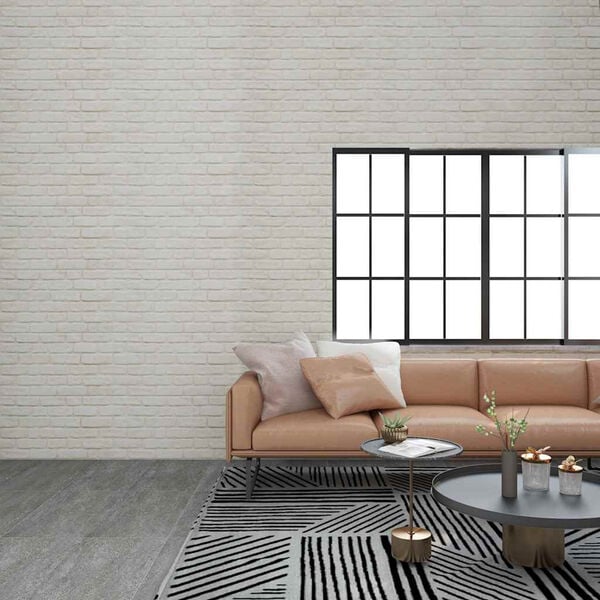 vidaXL 3D Wall Panels with White Brick Design 10 pcs EPS