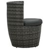 vidaXL 3 Piece Bistro Set with Cushions Poly Rattan Grey