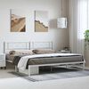 vidaXL Metal Bed Frame without Mattress with Headboard White 183x213cm