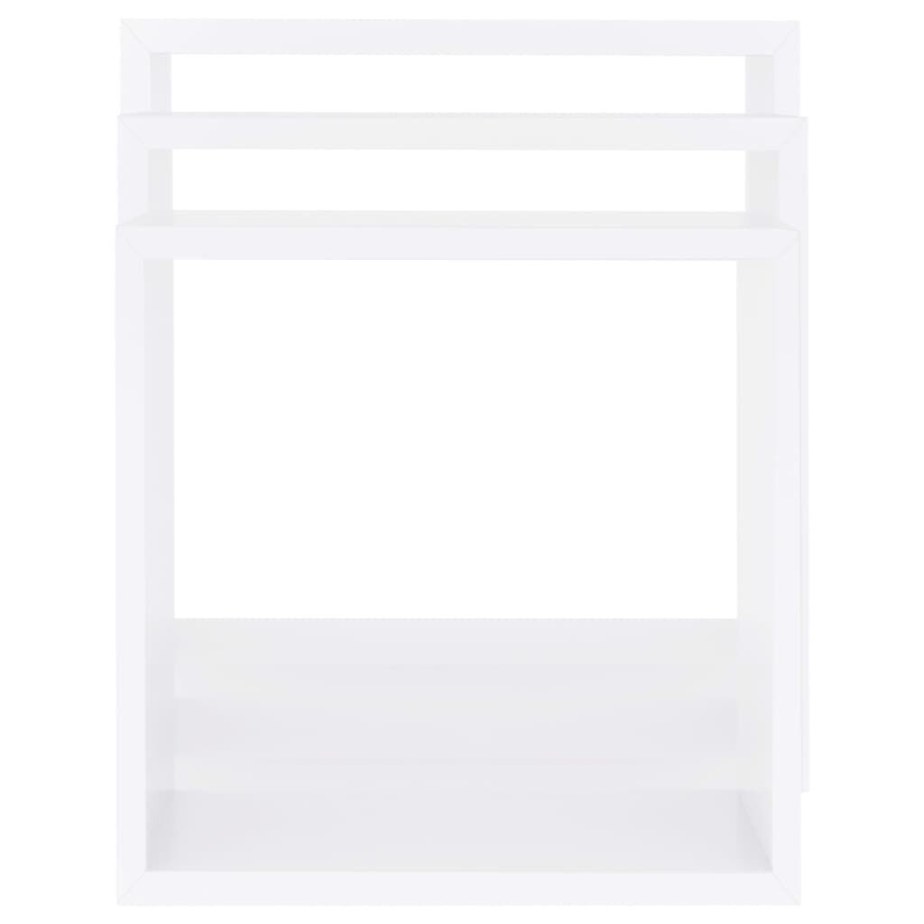 vidaXL Wall Cube Shelves 3 pcs White MDF