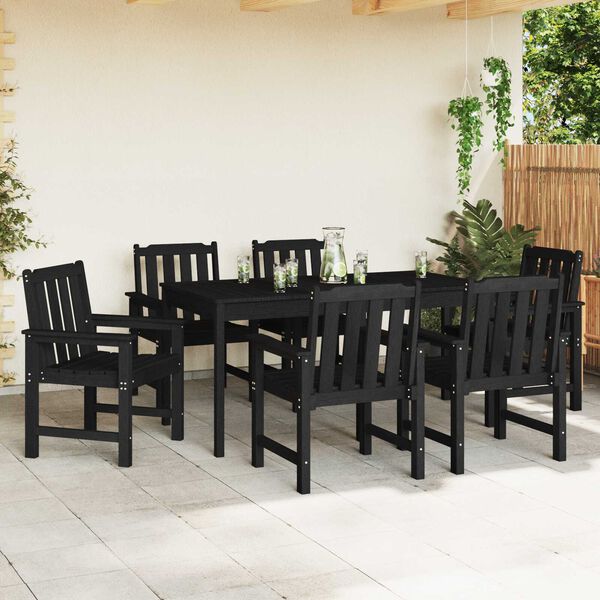 vidaXL Garden Chair 6 pcs Black 65.5 x 59 x 88 cm Polyethylene