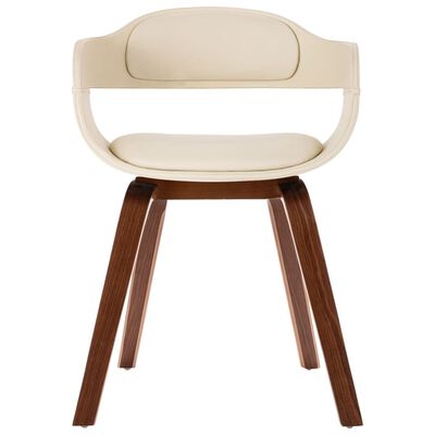 vidaXL Dining Chair White Bentwood and Faux Leather