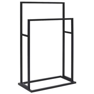 vidaXL Freestanding Towel Rack Black 48x24x78.5 cm Iron