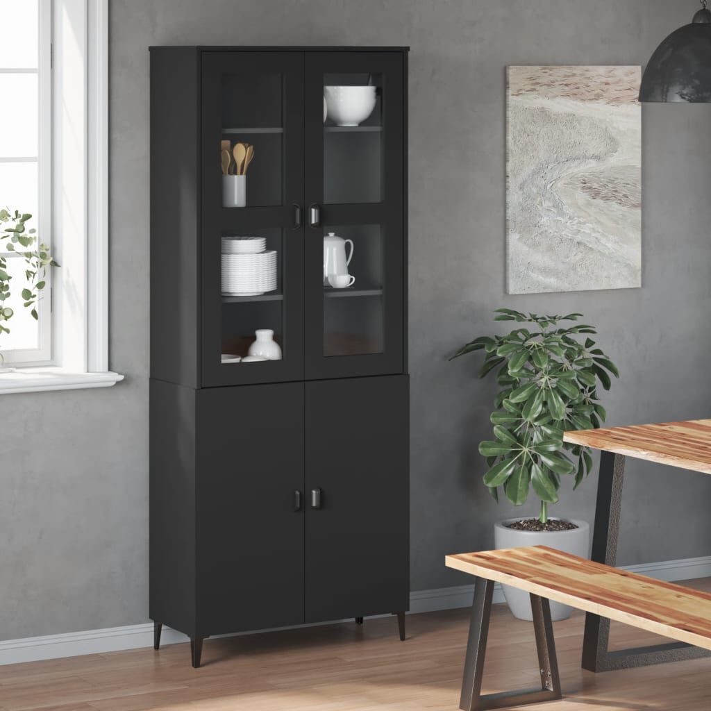 vidaXL Top for Highboard VIKEN Black Engineered Wood
