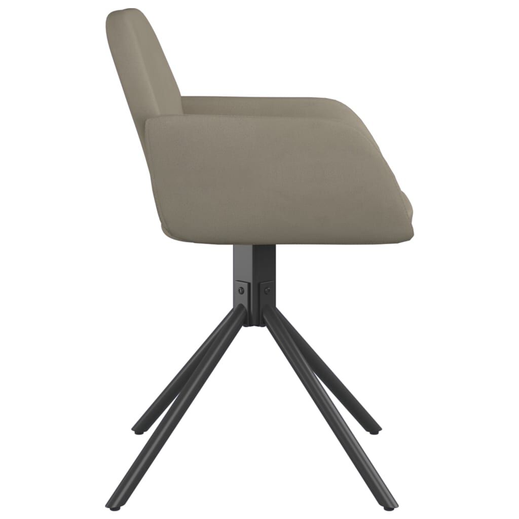 vidaXL Swivel Dining Chairs 2 pcs Light Grey Velvet