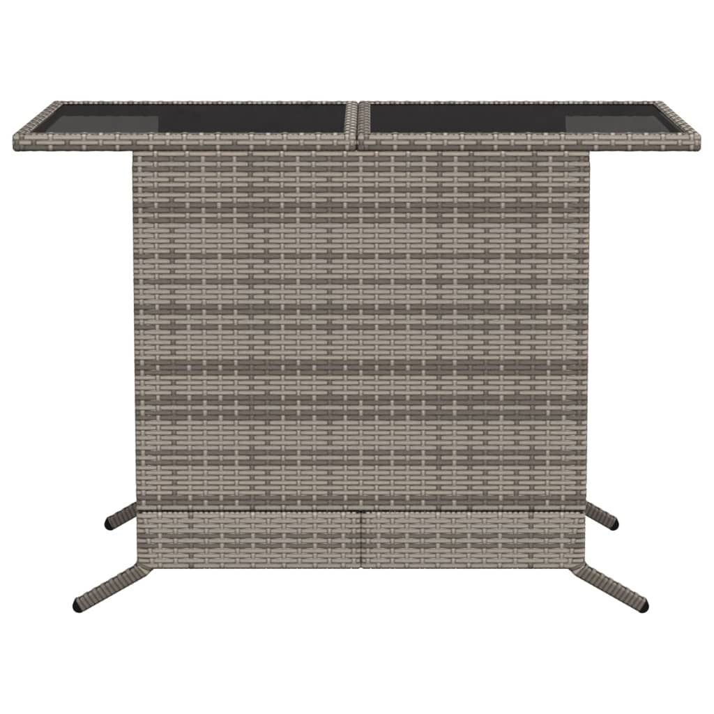 vidaXL 3 Piece Bistro Set with Cushions Grey Poly Rattan