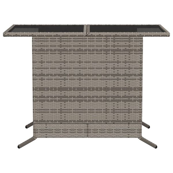 vidaXL 3 Piece Bistro Set with Cushions Grey Poly Rattan