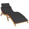 vidaXL Sun Lounger Cushion Black 186x58x4cm Oxford Fabric