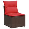 vidaXL Garden Sofa Set with Cushion 6 pcs Brown Poly rattan