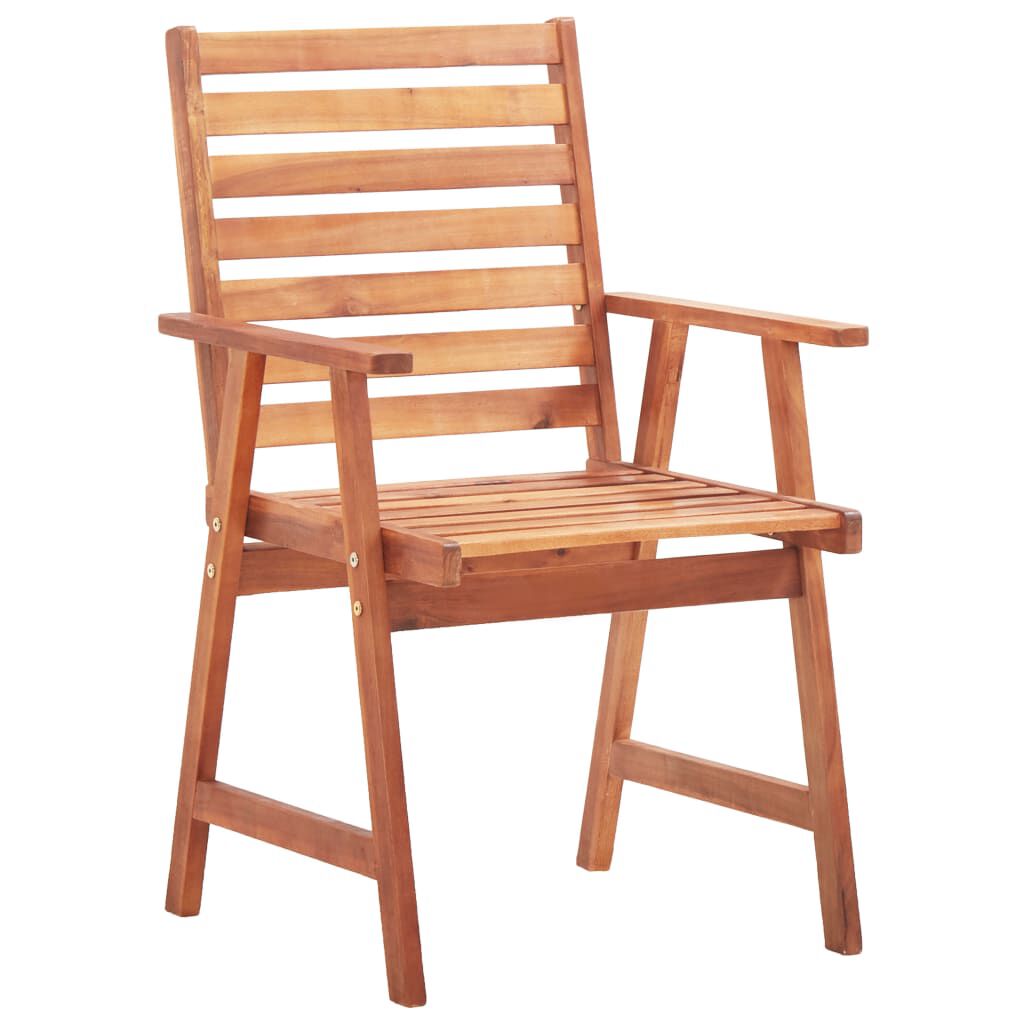 vidaXL Outdoor Dining Chairs 3 pcs with Cushions Solid Acacia Wood
