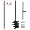 vidaXL Ground Drill with Handle 250 mm with Extension Tube 12 m Steel