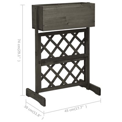 vidaXL Garden Trellis Planter Grey 45x30x74 cm Solid Firwood