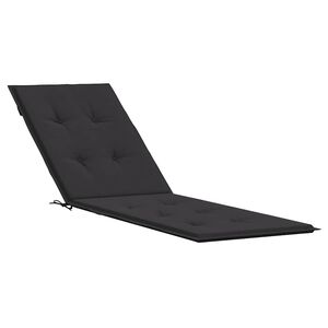 vidaXL Deck Chair Cushion Black (75+105)x50x4 cm
