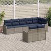 vidaXL Garden Sofa Set 8 pcs Grey Poly Rattan