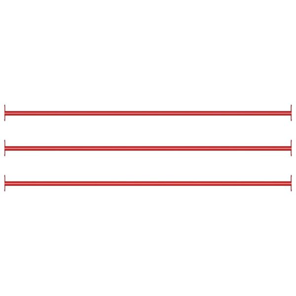 vidaXL Turning Bars 3 pcs 125 cm Steel Red