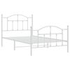 vidaXL Metal Bed Frame without Mattress with Footboard White 100x190cm