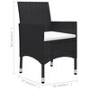 vidaXL 3 Piece Bistro Set Poly Rattan and Acacia Wood Black