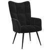 vidaXL Relaxing Chair with a Stool Black Velvet