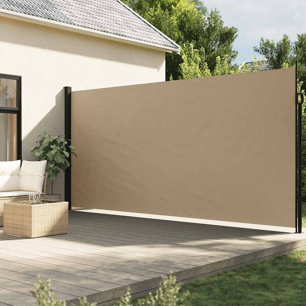 vidaXL Retractable Side Awning Beige 220x600 cm