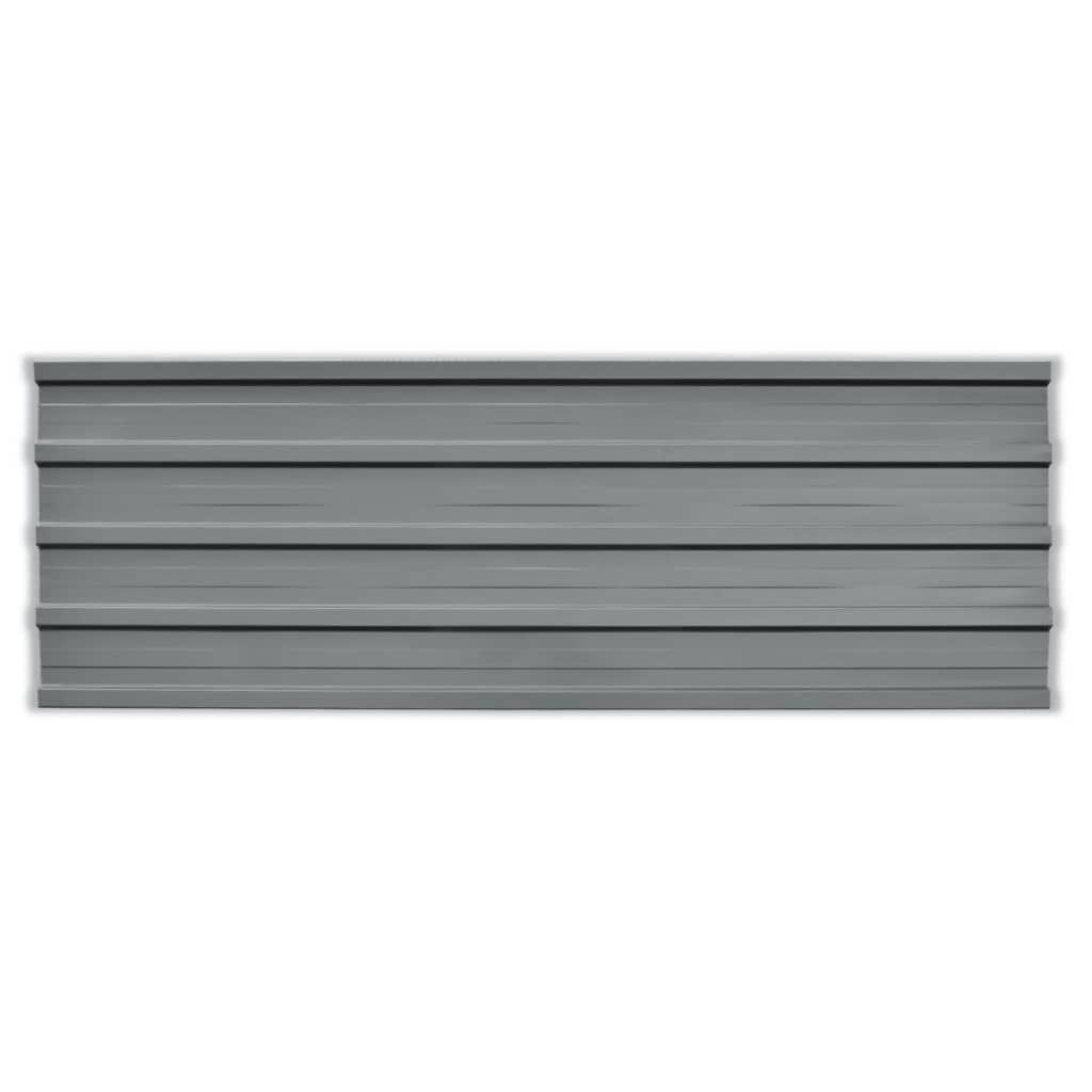 vidaXL Roof Panels 12 pcs Galvanised Steel Grey