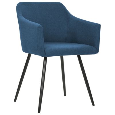 vidaXL Dining Chairs 2 pcs Blue Fabric