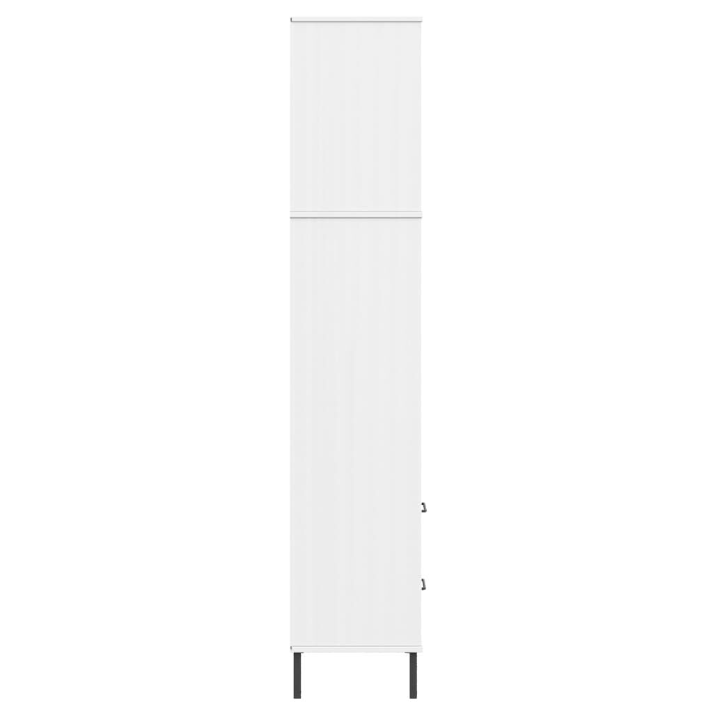 vidaXL Bookcase with 2 Drawers White 60x35x180 cm Solid Wood OSLO