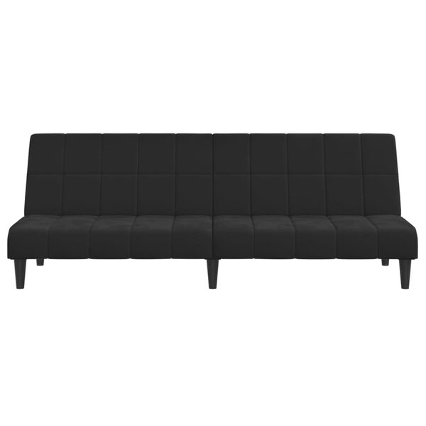 vidaXL 2-Seater Sofa Bed Black Velvet