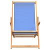 vidaXL Folding Beach Chair Solid Wood Teak Blue