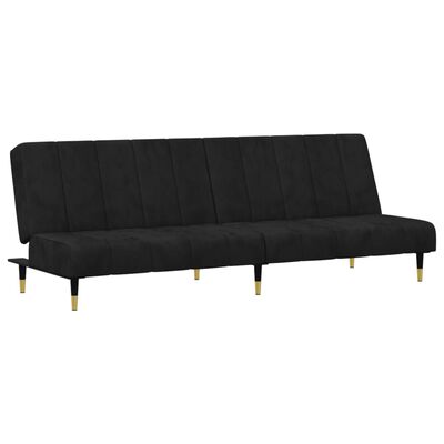 vidaXL 2 Piece Sofa Set Black Velvet