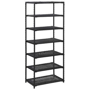 vidaXL Shoe Rack Black 50x30x120 cm Poly Rattan