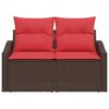 vidaXL Garden Sofa Brown 123 x 62 x 69cm Poly Rattan