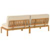 vidaXL Sofa Set with Cushion Plain 2 pcs Beige Solid Acacia Wood