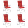 vidaXL Highback Chair Cushions 4 pcs Red Oxford Fabric