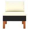 vidaXL 3 Piece Garden Lounge Set Poly Rattan and Solid Eucalyptus Wood