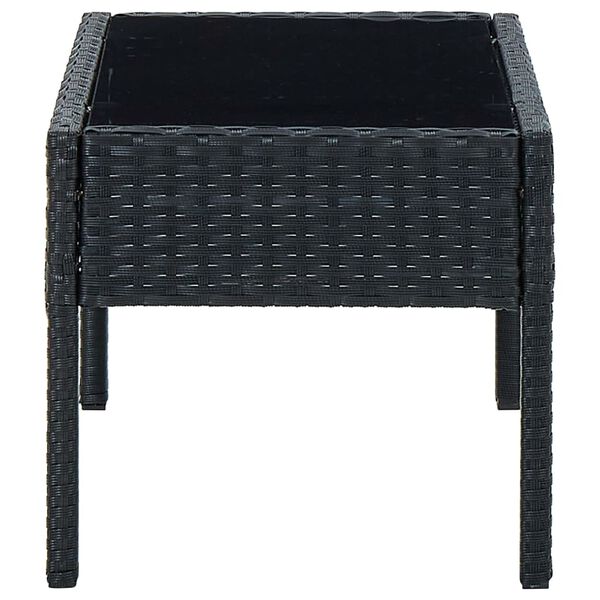 vidaXL Garden Table Black 75x40x37 cm Poly Rattan