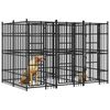 vidaXL Outdoor Dog Kennel Steel 5.53 m&sup2;