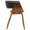 vidaXL Dining Chair Grey Bent Wood and Fabric