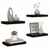 vidaXL Floating Wall Shelves 4 pcs High Gloss Black 40x23x3.8 cm MDF