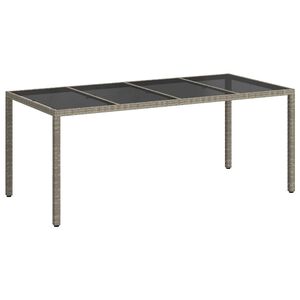 vidaXL Garden Table Grey 190 x 90 x 75 cm Poly Rattan