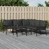 vidaXL 6 Piece Garden Lounge Set with Grey Cushions Steel