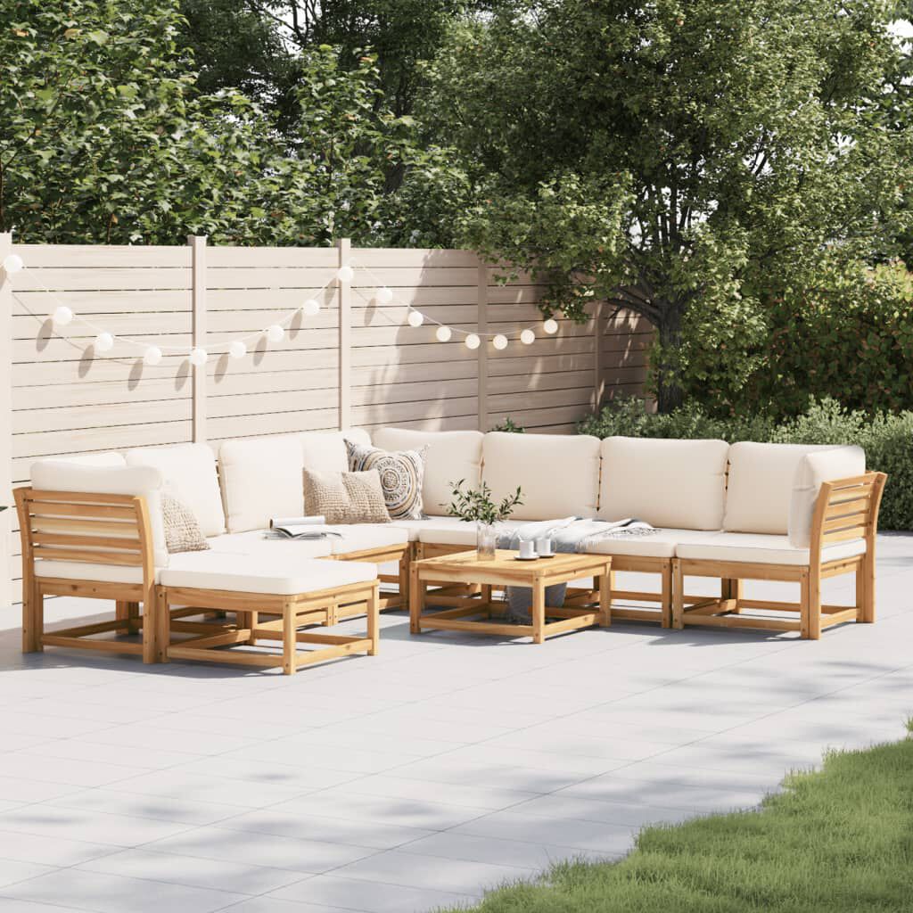 vidaXL 9 Piece Garden Lounge Set with Cushions Solid Wood Acacia