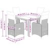 vidaXL 5 Piece Garden Bistro Set with Cushions Brown Poly Rattan