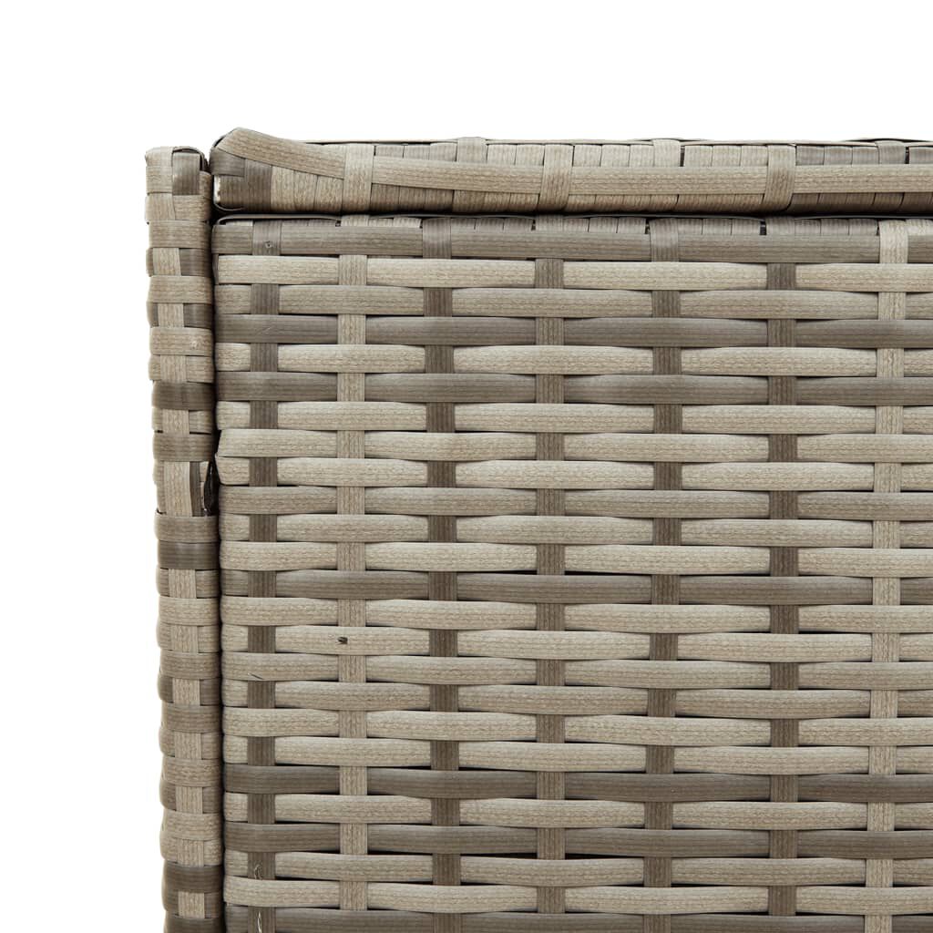 vidaXL Garden Storage Box with Wheels Grey 283L Poly Rattan