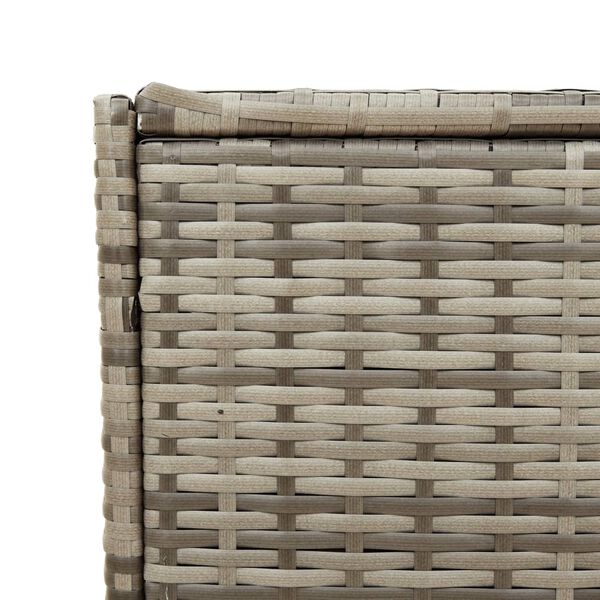 vidaXL Garden Storage Box with Wheels Grey 283L Poly Rattan