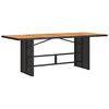 vidaXL 7 Piece Garden Dining Set with Cushions Black Poly Rattan