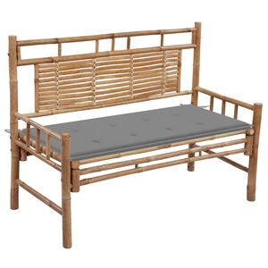vidaXL Garden Bench with Cushion 120 cm Bamboo