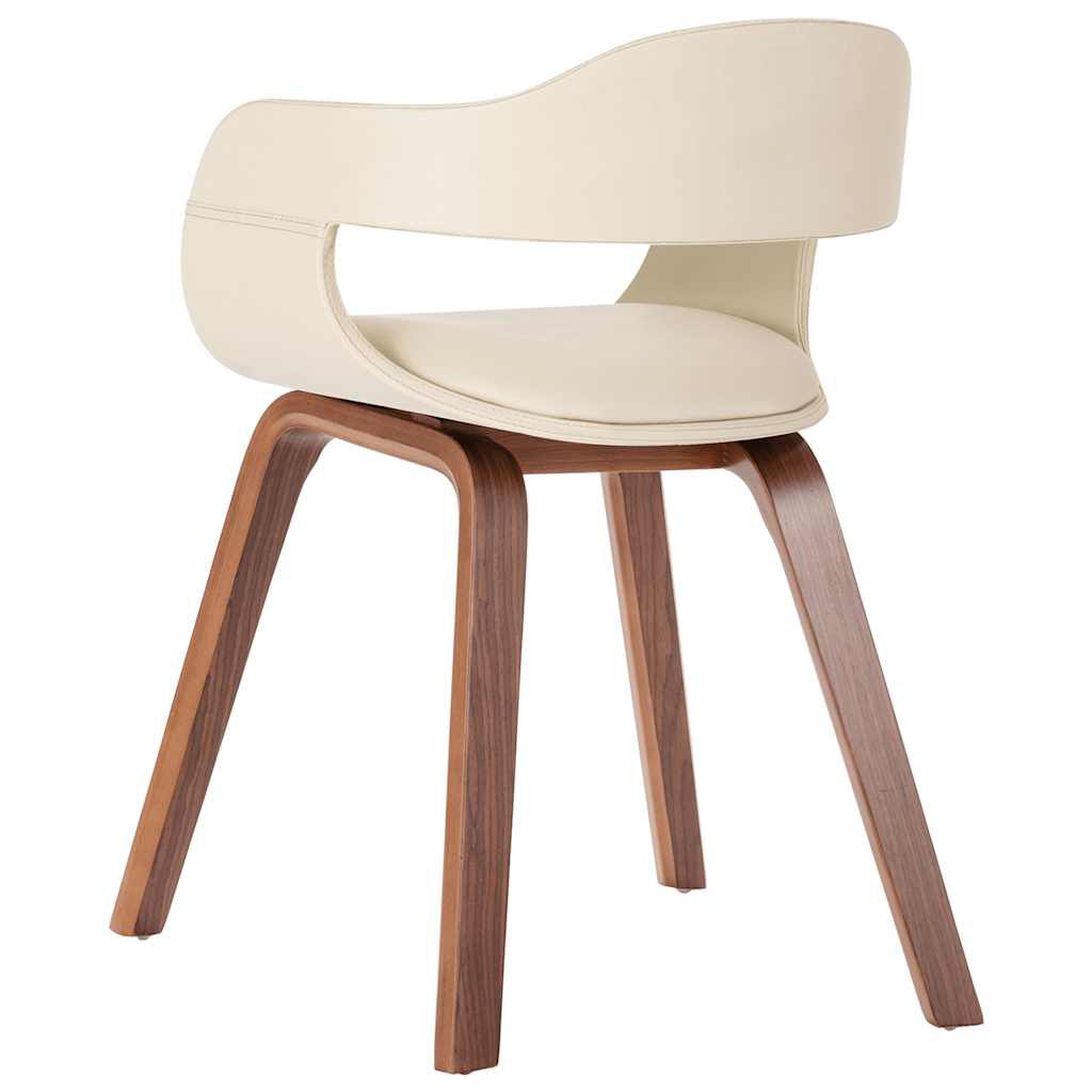 vidaXL Dining Chair White Bentwood and Faux Leather