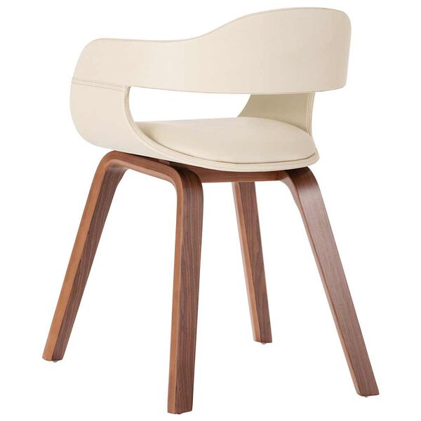 vidaXL Dining Chair White Bentwood and Faux Leather