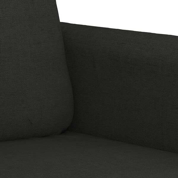 vidaXL 2 Piece Sofa Set with Cushions Black Fabric