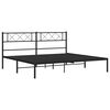 vidaXL Metal Bed Frame without Mattress with Headboard Black 183x213cm